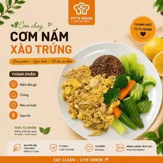 Hình ảnh Cơm nấm xào trứng eatclean