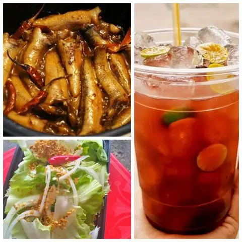 Hình ảnh Combo cá bống kho tiêu +Salad dầu giấm+ 1 ly trà đá đường