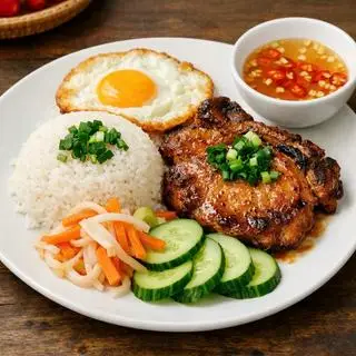Hình ảnh Cơm sườn ốp la