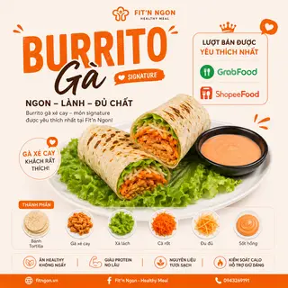 Hình ảnh Burrito nhân gà xốt cay