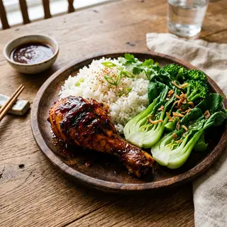 Hình ảnh Cơm Đùi Gà Nướng Sốt BBQ