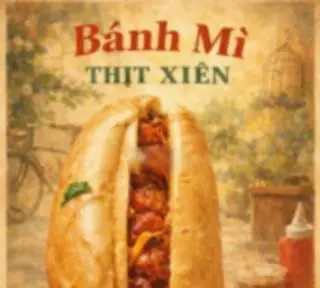 Hình ảnh Bánh mì thịt xiên