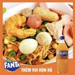 Hình ảnh Mì trộn thập cẩm nhiều mì - Fanta cam