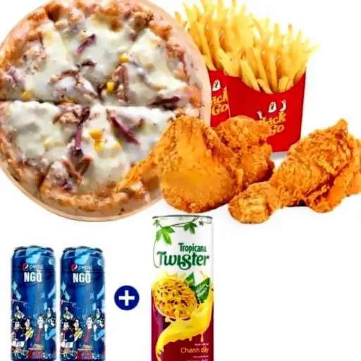 Hình ảnh Mua pizza thập Cẩm/Ngô bò size 22cm tặng 1 7 up/ 1 pepsi/nước cam/coca