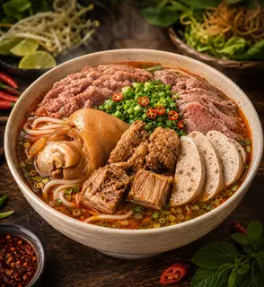 Hình ảnh Bún Bò 1 Loại Topping- Yêu Thích 