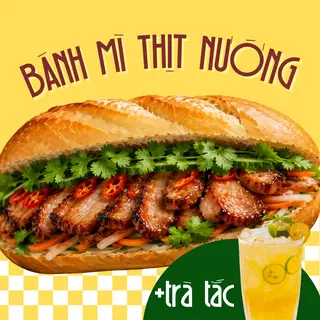 Hình ảnh Combo Bánh Mì Thịt Nướng + Trà Tắc