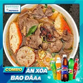 Hình ảnh Combo bún bò tái nạm chả - pepsi