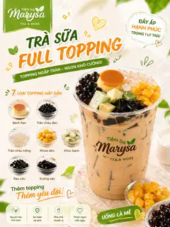 Hình ảnh Trà sữa full topping - ly 700ml
