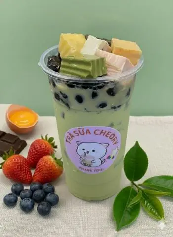 Hình ảnh Trà sữa Thái xanh full topping