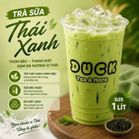 Hình ảnh Trà Sữa Thái Xanh - Size 1 Lít