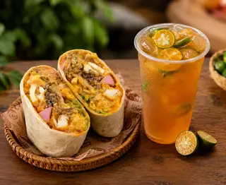 Hình ảnh Tacos bò hầm size M - cốc trà tắc 500ml