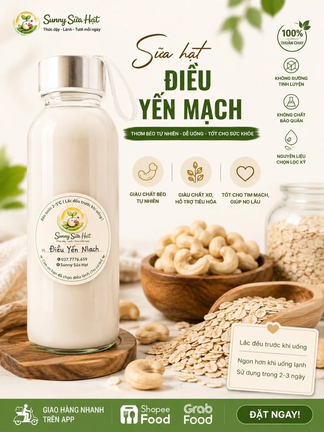 Hình ảnh Sữa Hạt Điều Yến Mạch