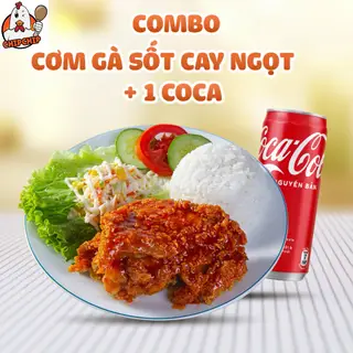 Hình ảnh Combo 2 cơm gà + 2 nước ngọt ( tùy chọn )