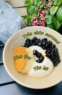Hình ảnh tàu hũ trân châu flan