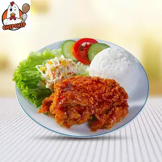 Hình ảnh Cơm gà má đùi sốt chua cay