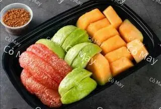 Hình ảnh Mix 3 loại cắt sẵn 600g ( bưởi, ổi, dưa lưới )