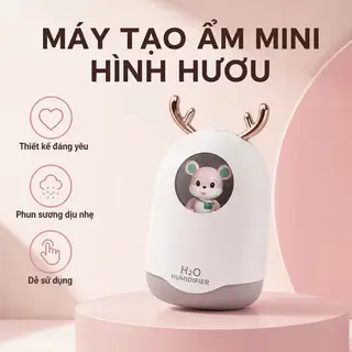 Hình ảnh Máy tạo ẩm mini hình hươu dễ thương, phun sương USB để bàn