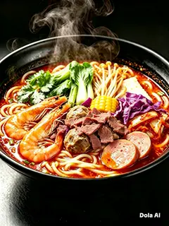 Hình ảnh Mì cay tôm + bò cuộn