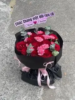 Hình ảnh Bó Hoa hồng đỏ mix 