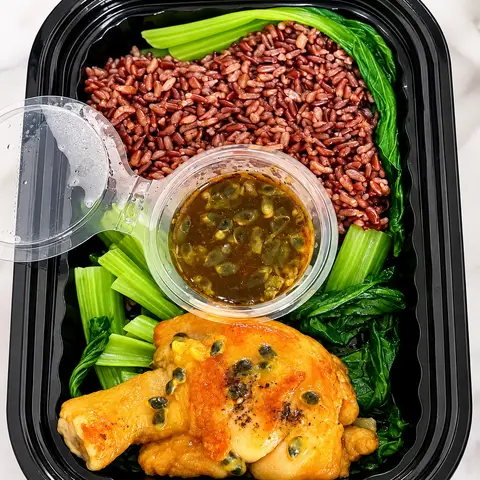 Hình ảnh Cơm lứt đùi gà chanh dây
