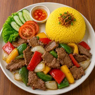 Hình ảnh Cơm bò xào ớt chuông 