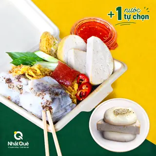 Hình ảnh Combo Ăn Là No (Bánh cuốn Full Topping + Bánh dày chả lụa + Nước tự chọn)
