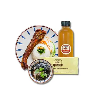 Hình ảnh Cơm Sườn Non Nướng Ngũ Vị + Canh/ Nước Sâm + Khăn