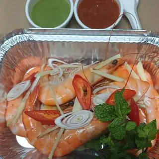 Hình ảnh Tôm hấp  gừng, sả  8 con 