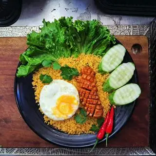 Hình ảnh Cơm chiên+Xúc xích+trứng ốp la
