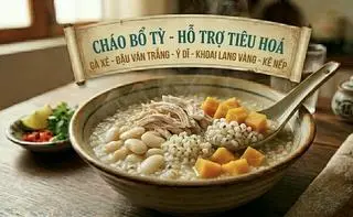 Hình ảnh Cháo bổ tỳ - thịt gà + đậu ván + ý dĩ + khoai lang + kê nếp