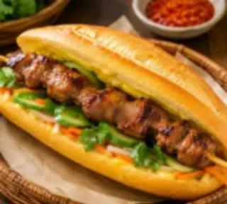 Hình ảnh Bánh mỳ bơ kẹp thịt