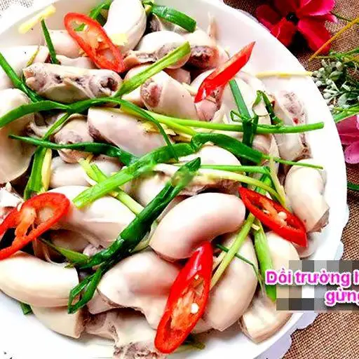 Hình ảnh Dồi Trường Gà Hấp Hanh Gung