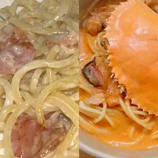 Hình ảnh [Tặng nước] Combo 2 Mì (Mì cua + mì kem bacon)