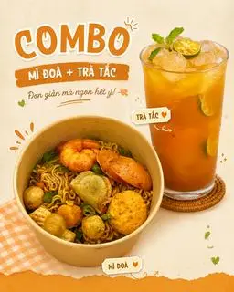 Hình ảnh Mì trộn thập cẩm 2 gói mì + trà tắc