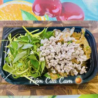 Hình ảnh Bánh tráng phơi sương mỡ hành thịt bằm
