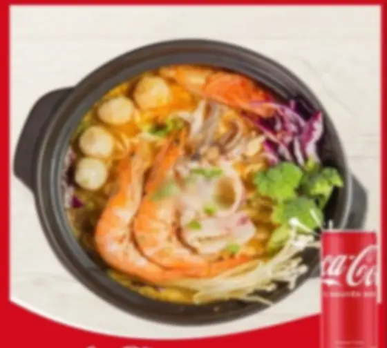 Hình ảnh Mì cay kimchi hải sản - pepsi/7up/sting