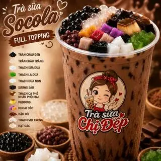 Hình ảnh Trà sữa sô-cô-la full topping 