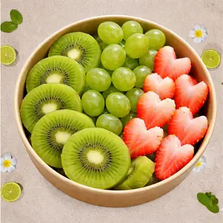 Hình ảnh Mix 3 loại: Kiwi Xanh, Nho Mẫu Đơn, Dâu Tây (350g)