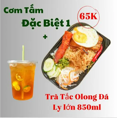 Hình ảnh Cơm Tấm Đặc Biệt 1 + Trà Tắc Olong (ly lớn 850ml)