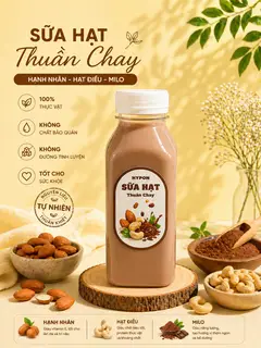 Hình ảnh sữa hạt(hạnh nhân hạt điều milo
