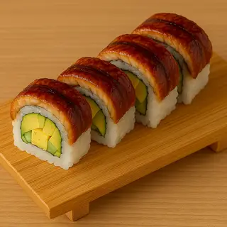 Hình ảnh R04 - Cơm cuộn lươn trứng - Unagi Tamago rolls