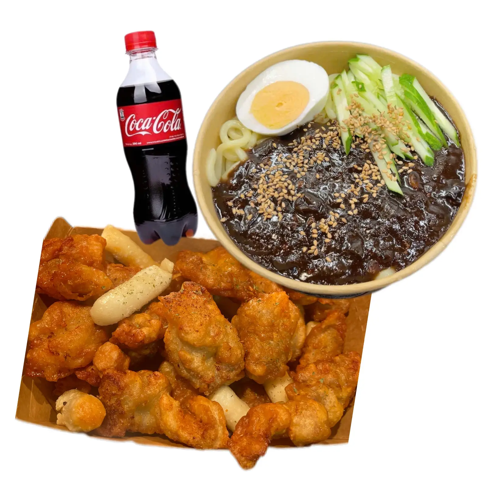 Hình ảnh Combo L: gà viên chiên - mì tương đen - Coca Cola