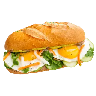Hình ảnh bánh mì trứng ốp la 2 trứng