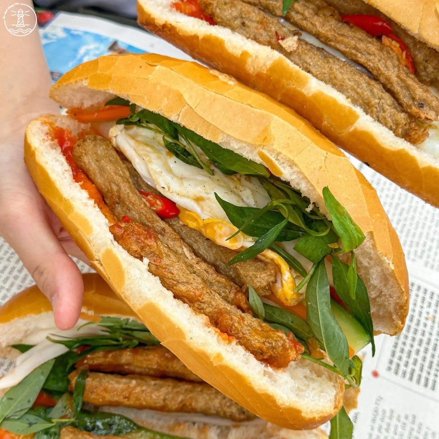 Hình ảnh Bánh Mì chả cá nha trang + ốp la+ ( Tặng 1 Sâm Lạnh )