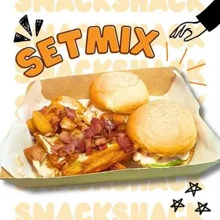 Hình ảnh Set 5: 2 Mini Burger mix Khoai Phô Mai Thịt Xông Khói