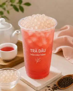 Hình ảnh Trà Mứt Dâu Trân Châu Trắng