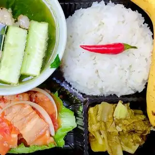 Hình ảnh Combo 16 - cơm ba rọi sốt - đậu sốt