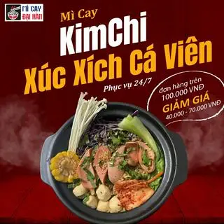Hình ảnh Mì kimchi - xúc xích, cá viên + tặng ly pepsi 360ml