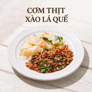 Hình ảnh Cơm Thịt Xào Lá Quế