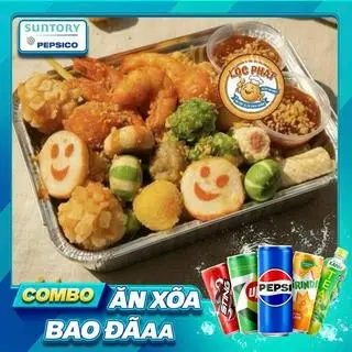 Hình ảnh Combo Cá Viên Chiên Sốt Sa Tế Phần Lớn + Tặng Kèm 1 Chai Nước Nước Tự Chọn 